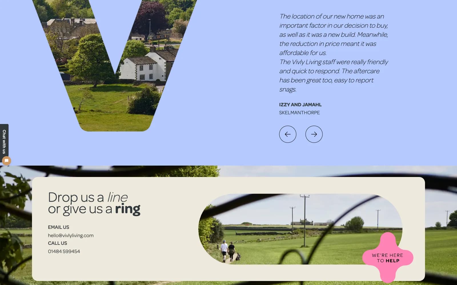 Vivly Living testimonials section